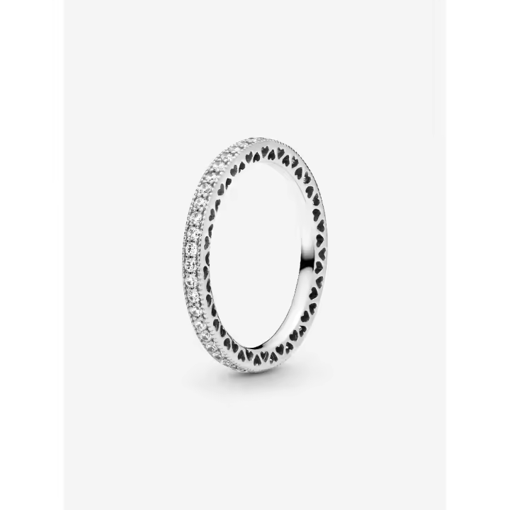 Pandora - Anillo Brillo y Corazones-Plata de Lei - 1