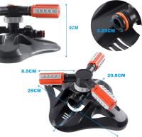 Garden Lawn Sprinkler, 360° Rotating 3-Arm Automatic Lawn Sprinkler Watering Irrigation for Lawn Garden Field - details 1