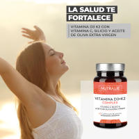 Vitamina D3 y K2 10000 UI - Vitamina D Alta Dosis  Sistema Inmunitario Huesos Músculos  D3 K2 MK7 Natural con Vitamina C y Aceite de Oliva Virgen Extra  60 Cápsulas Veganas Nutralie - details 0