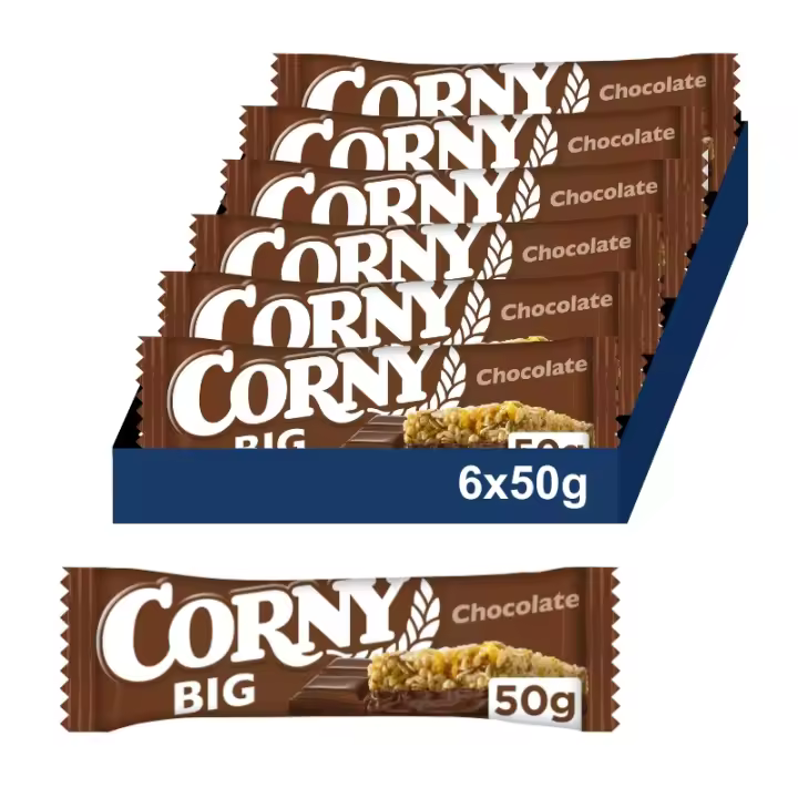CORNY Big Barritas Cereales de Chocolate con Leche. Pack 6x50gr - 1