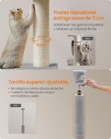 Árbol para Gatos, Torre de Suelo a Techo, Altura Ajustable 231-291 cm, Alto y Multinivel, Diámetro 11 cm, Gruesos Postes, Cueva, Hamaca, Plataforma - details 10