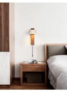 Lámpara De Pared De Estilo Japonés Con Interruptor De Tiraje Luz LED Rotable Madera Nogal Suave Para Dormitorio Y Sala - details 9