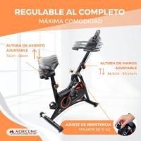Bicicleta de spinning Makalu Mobiclinic® Fitness  Volante inercia 10kg Resistencia regulable Regulable al completo Pantalla LCD Marca Española Pulsómetro Portabotellas Soporte para móvil - details 1