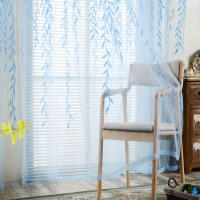 Cortina De Tela De Encaje Vintage Pastoral Floral 210*95cm Cortina De Ventana Transparente Decorativa Para Hogar Y Café - details 4