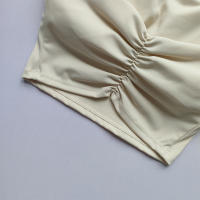 Sujetador Deportivo De Verano Para Mujer Con Padded Y Cuello Colgante Estilo Elegante Y Lujo Ligero Diseño Único De Pliegues En La Espalda - details 10