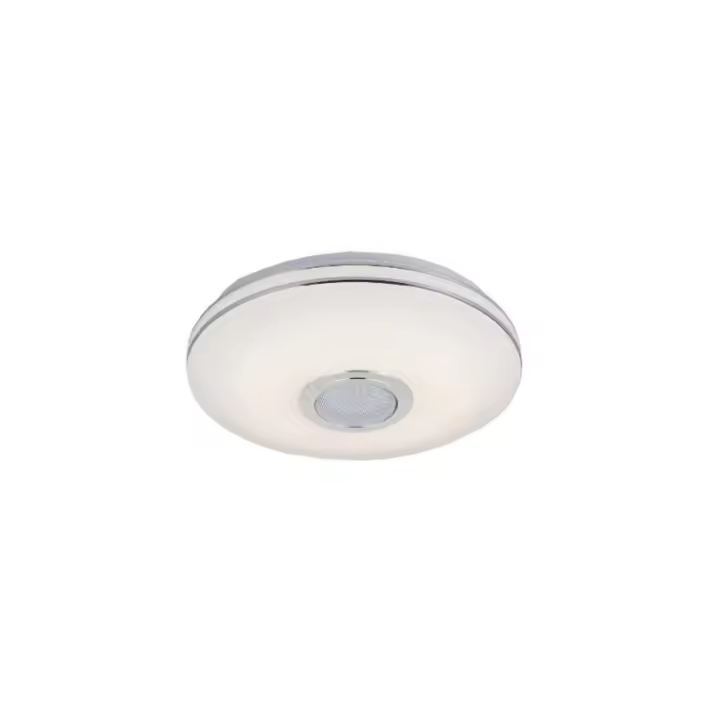 LedHogar Plafón LED  RGB.   Lámpara de techo color blanco y cromo. LED Regulable. RGB. Bluetooth. Control por APP. Mando a distancia.  Ref  365-500 - 1