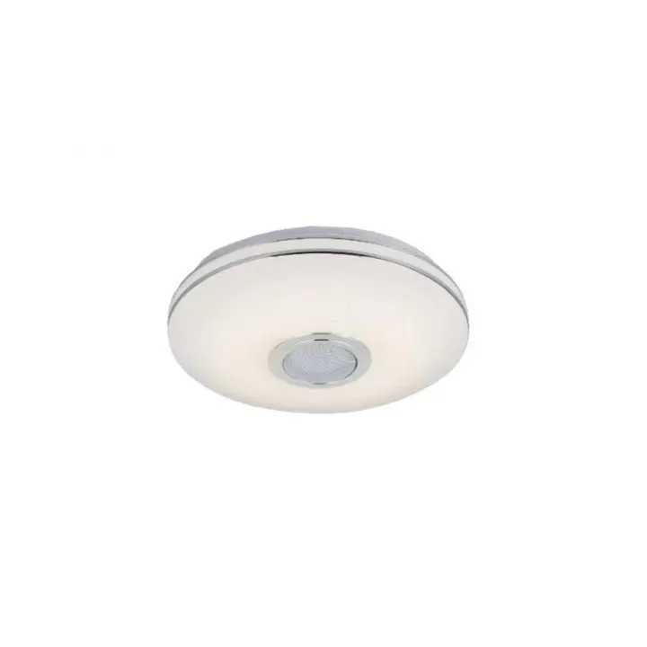 LedHogar Plafón LED  RGB.   Lámpara de techo color blanco y cromo. LED Regulable. RGB. Bluetooth. Control por APP. Mando a distancia.  Ref  365-500 - 1