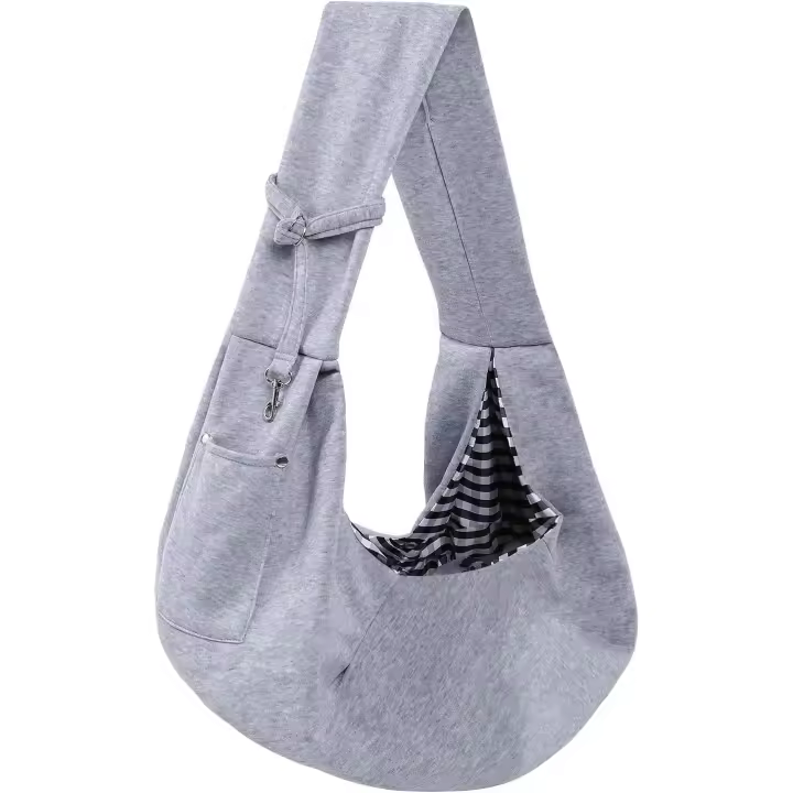 Portaperros reversible con bolsillo, portaperros manos libres para llevar pequeños (gris) - 1