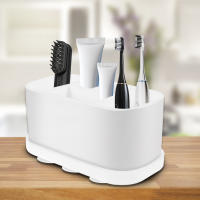 Organizador De Baño Con 5 Slots Para Cepillos De Dientes Y Pasta De Dientes Soporte De Silicona De Adhesión Succión Para Contador - details 6