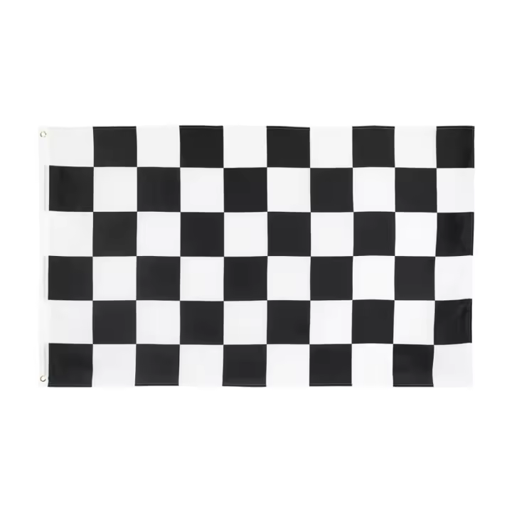 Bandera Cuadrada Chequera Negra Y Blanca De 90x150cm Para Decoración Material Poliéster Estilo Colgante Personalizable - 1