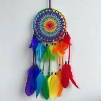 Atrapasueños para pared, adorno decorativo de plumas de arcoíris, hecho a mano, multiusos, para sala de estar y dormitorio. - details 5