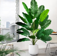 Árbol De Palma Tropical Artificial 65-120cm Hojas De Plátano Falsas Toque Real Strelitzia Plantas De Plástico Para Jardín Y Hogar - details 2