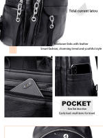 Bolso De Hombro Para Mujer En PU Negro Casual Y Versátil Gran Capacidad Ligero Adecuado Para Estudiantes De Colegio Salir - details 10