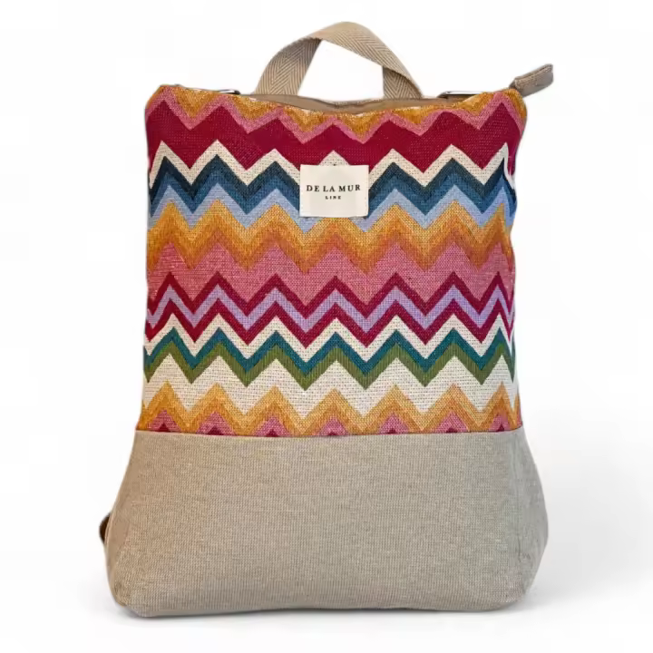 Mochila Mera - De La Mur - Cierre de cremallera - Asas regulables y asa de mano - Amplia capacidad - Mide 34 x 42 cm - 1