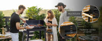 Barbacoa de Carbón Vegetal Parrillas Asador BBQ de Picnic Altura de Parrillas Ajustables con Estantes y Ruedas Fácil Mover para Jardín Exterior Acampada 83x46x87 cm - details 5