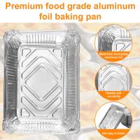 50Pcs Bandejas De Aluminio De 1100ml Resistentes Al Calor No Adhesivas Bandejas De Hornear Reutilizables Contenedores De Alimentos - details 7