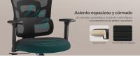 SONGMICS Silla de Oficina Ergonómica, Silla de Escritorio con Respaldo Alto, Silla de Malla con Soporte Lumbar Ajustable en Altura, Reposacabezas y Apoyabrazos 3D Ajustables, Negro Tinta/Gris Paloma - details 2