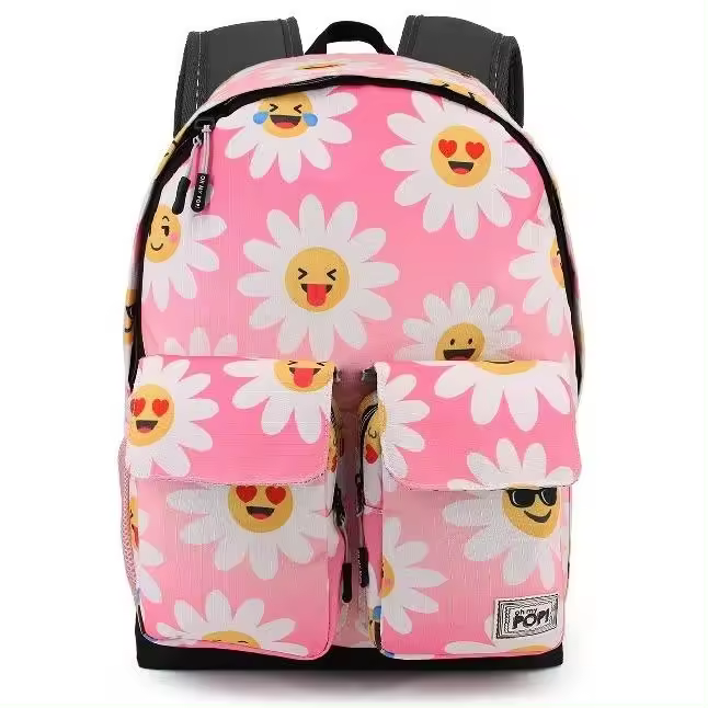 Mochila Grande, Puerto USB para cargar móvil, Oh My Pop Happy Flower Adaptable, 44x30x20cm, Kiglam - 1