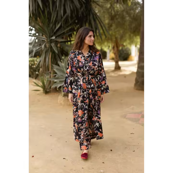 KIMONO ALGODÓN NEGRO - 1