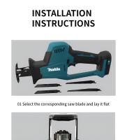 Sábanas Reciprocantes DJR189 De 18V Sin Cable Con Velocidad Ajustable Para Madera Y Metal Corte De Tubería Incluye Hoja Compatible Con Batería Makita 18v - details 0