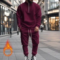 Conjunto Deportivo Casual Para Hombres Verano Otoño Invierno Con Cierre De Cremallera Y Veludo Tejido De Poliéster Talla S a XXXL - details 81