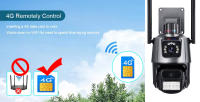 FGNS Camera Cámara con tarjeta Sim 4G, 4K, 8MP, lente Dual, cámara IP PTZ for exteriores, visión nocturna inteligente, protección de seguridad, cámara domo CCTV inalámbrica  del hogar IP CCTV cámara de Seguranca - details 0