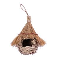 Nido De Colibrí Tejido a Mano Cueva Para Pájaros Wren Finch Decoración De Jardín Exterior Caja De Pájaros De Madera - details 2