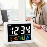 BIT Reloj despertador electrónico de escritorio con pantalla LCD grande a Color, pantalla de fecha y temperatura - details 1