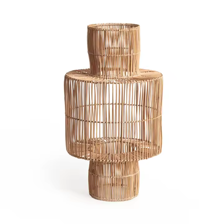 Ledkia Pantalla Lámpara Colgante Ratán Bonghani ILUZZIA Natural - 1