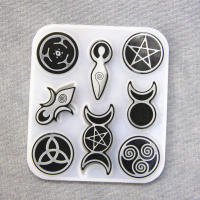 Molde De Silicona Para Pendentivo Totem De Diosa DIY Estrellas Sol Luna Cristal Epoxy Resina Duradero 11.5cm Por Silike Lufei - details 4