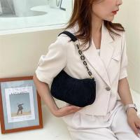 Bolso De Hombro De Corduroy Chic Con Cadena Underarm Bolso De Mano Sencillo Para Mujeres Con Cremallera Adecuado Para El Uso Diario - details 13