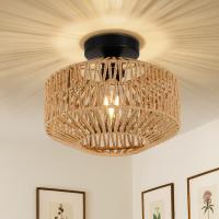 Lámpara De Techo De Rotura E27 Con Luz LED Tejida a Mano Para Decoración Moderna De Hogar Habitación Dormitorio Sala De Estar - details 0