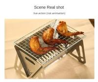 Parrilla De Camping BBQ De Acero Inoxidable Plegable Para Exterior Estilo De Cocina Al Aire Libre Stove De Carbón Material De Madera - details 21