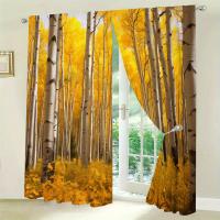 2pcs Cortina De Ventana Con Estampado De Arce Amarillo Para Decoración Del Hogar Tratamiento De Ventana Para Dormitorio Oficina Cocina Sala De Estar Y Estudio - details 8