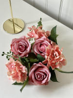 Corona De Velas De Boda Con Rosas Artificiales Guirnalda De Seda Para Decoración De Mesa Y Hogar Con Flores De Poliéster - details 1