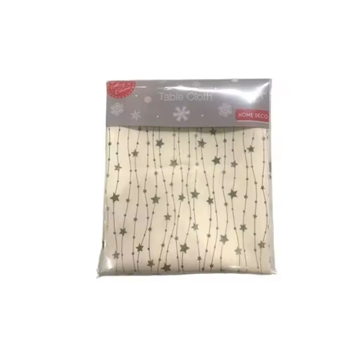 Gerimport Mantel Navideño Home Deco Diseño Estrellas Beige 230x140 Cm - Ideal para Vestir Tu Mesa - 1