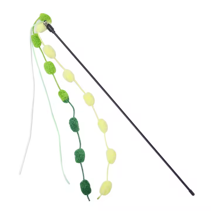 Juguete Interactivo Para Gatos Con Cola De Plumas Y Bolas De Peluche Varita Telescopio Con Cinta Musical Accesorio Para Mascotas - 1