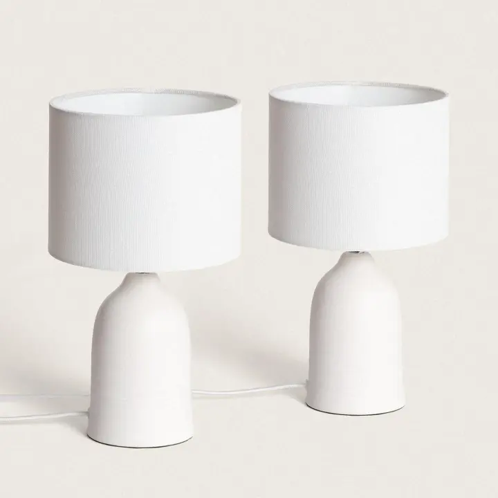 Pack de 2 Lámparas de Mesa Cerámica y Tela Barva - 1