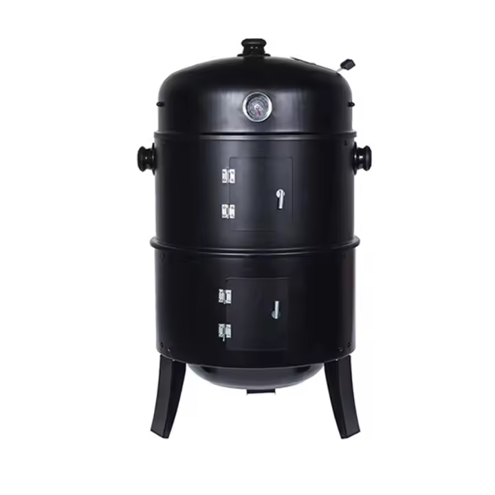 Bbq Collection - Barbacoa Tipo Barril para Ahumar Color Negra con Control de Temperatura - 1