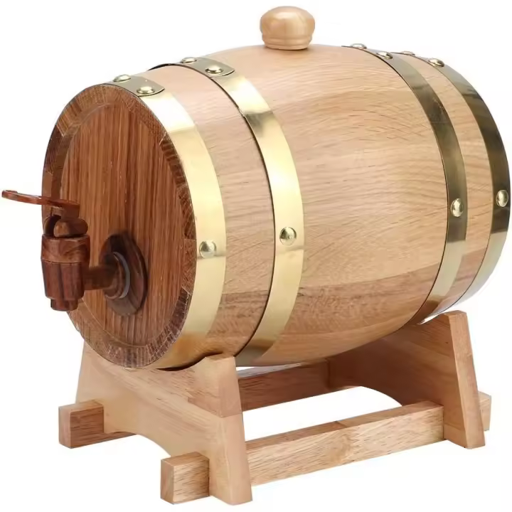 Vino en barrica de roble, 1,5 litros de vino en barrica de roble, madera de coñac, brandy, whisky, tequila para elaboración de cerveza casera - 1