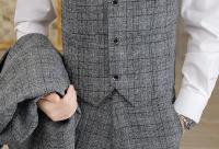 Traje De Negocios Para Hombre Slim Fit Conjunto Tres Piezas Con Chaleco Y Pantalones Elegante Vestimenta Profesional Para Bodas - details 12