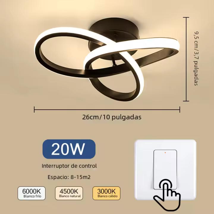 Lámpara De Techo LED Moderna Para Dormitorio Y Balcón Fuente De Alimentación AC 220V 110V Instalación En Superficie Material Aluminio Y Acero Inoxidable Certificación CE Y ROHS - 1