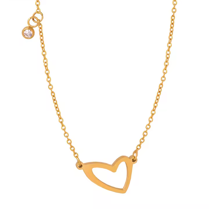 Encanto Joyería minimalista chapado en oro de acero inoxidable clásico Shell en forma de corazón collar de concha para mujer fiesta boda - 1