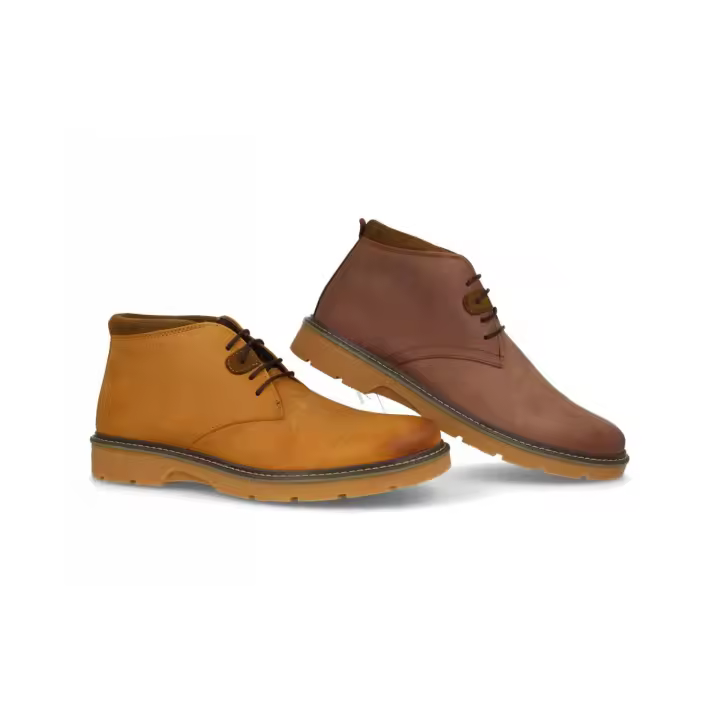 Mº3002 - ROUTE 83 BOTIN CABALLERO PIEL   COLORES : MARRON , CAMELLO  TALLAS: 39 AL 46  CORTE EXTERIOR: PIEL  FORRO INTERIOR: TEXTIL  PLANTILLA: TEXTIL / EXTRAIBLE  ALTURA TACÓN / CUÑA : 3 CM.  PISO : SINTÉTICO - 1
