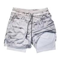 Shorts De Correr Para Hombre Camuflaje 2 En 1 Secado Rápido Entrenamiento De Gimnasio Shorts De Verano Para Deporte Y Fitness - details 25