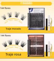 Kit de pestañas postizas de racimos: Juego de extensiones de pestañas de volumen ultra denso con aplicación de calor segmentada. - details 4