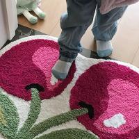 Alfombra De Baño De Microfibra Absorbente En Forma De Cereza Cute Cherry Non-Slip Alfombrilla De Fruta Para El Baño - details 5