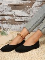 Zapatos Planos De Mujer Con Punta Puntiaguda Y Color Sólido Zapatos Slip-on Transpirables Y Casuales Ballet Flat Zapatos Para Mujer Loafer - details 9