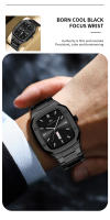 Reloj De Hombre 2024 Moda Cuadrado Acero Inoxidable Azul Oro 3Bar Cuarzo Calendario Semanal Deportivo Simulado Negocios - details 8