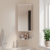 vidaXL Mueble de baño de esquina con espejo 30x24x60 cm en color Negro/Blanco/Roble y más | almacenamiento funcional diseño moderno para baño dormitorio sala - details 1